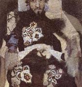 Mikhail Vrubel Portrait of a Man in period costume Sweden oil painting artist